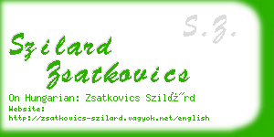 szilard zsatkovics business card